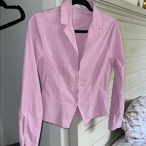 Abercrombie & Fitch Pink Fitted Blouse